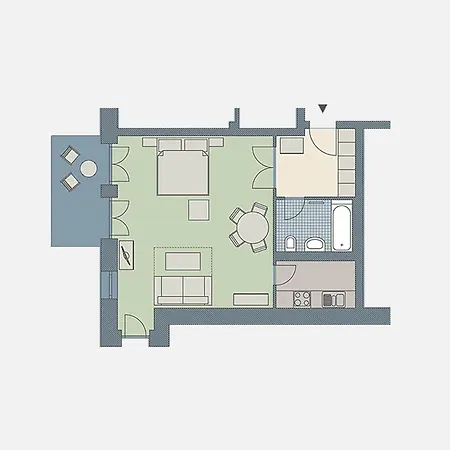 Apartment Kaiservillen - 1-raum-ferienwohnung Mit Terrasse Dg21
